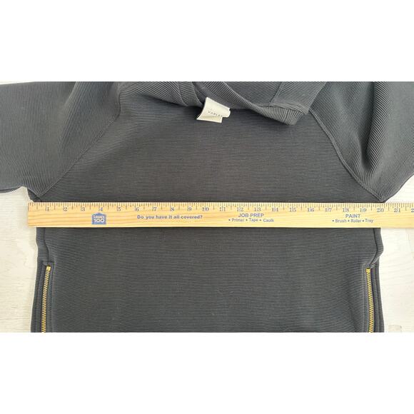 Varley Black Sweatshirt with Gold Zipper Accents Ribbed Fabric Crew Neck Size S - Picture 8 of 10